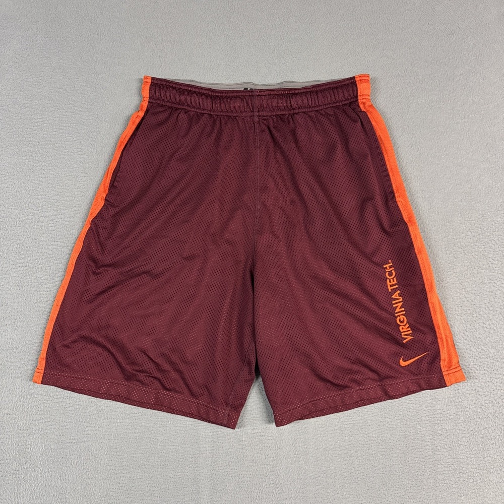 Nike Basketball Shorts Mens Medium Maroon Virginia Tech Dri Fit Relaxed Stretch
